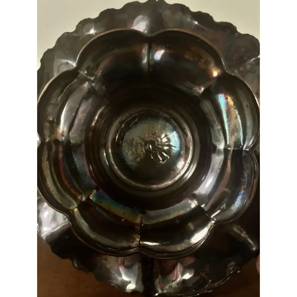 Nov 25, 1851 Wedding Cake Silver Plate Basket Monogram Antique Handled Ornateget